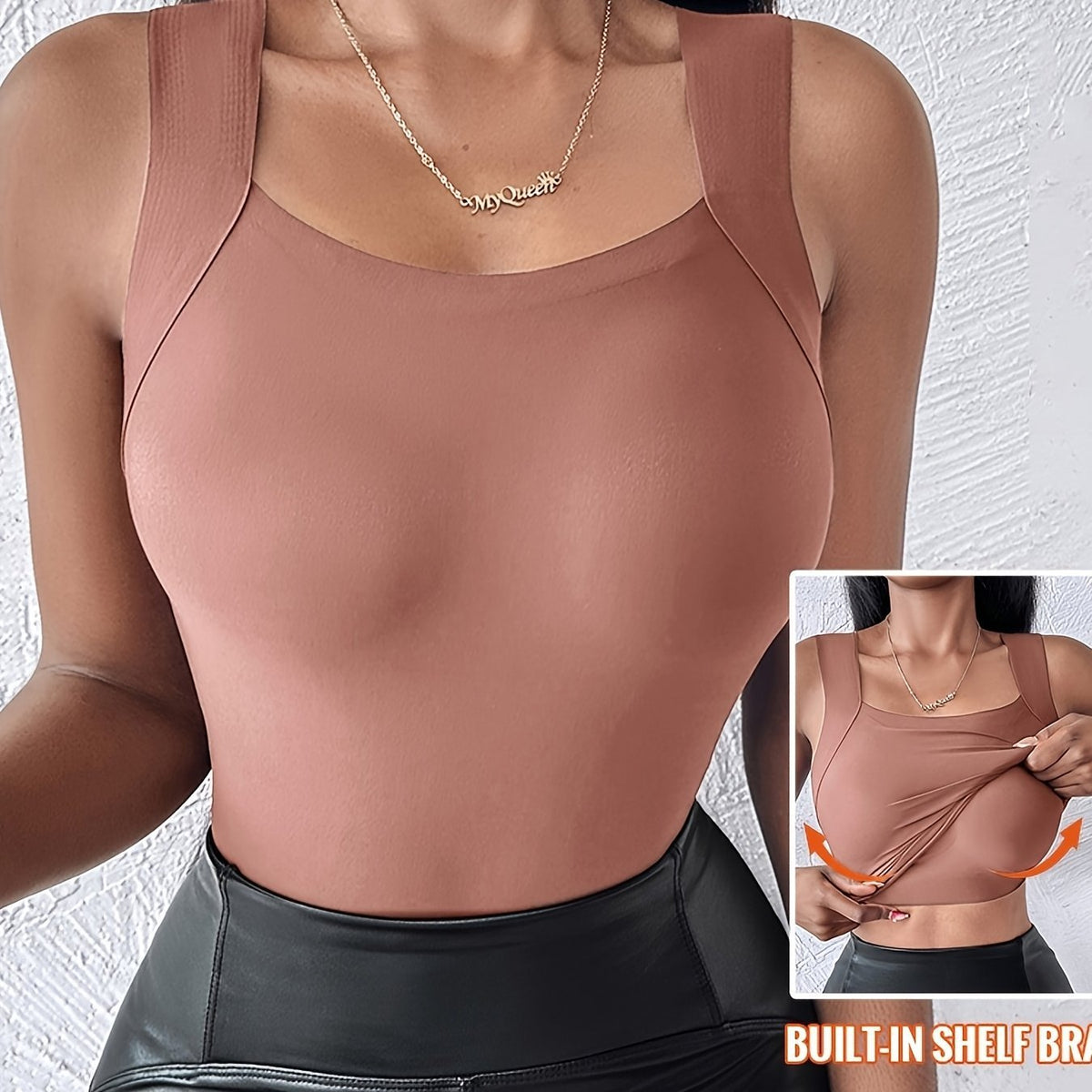 💕 Women's Seamless Built-In Bra Tank Top ✨ | Super Stretchy, Soft & Comfy