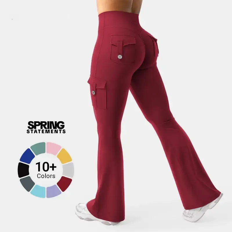 Women's Workout Flare Leggings with Pockets
