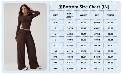 Women’s Long-Sleeve Top & Wide-Leg Pants Matching Set | Effortless Style & All-Day Comfort ✨