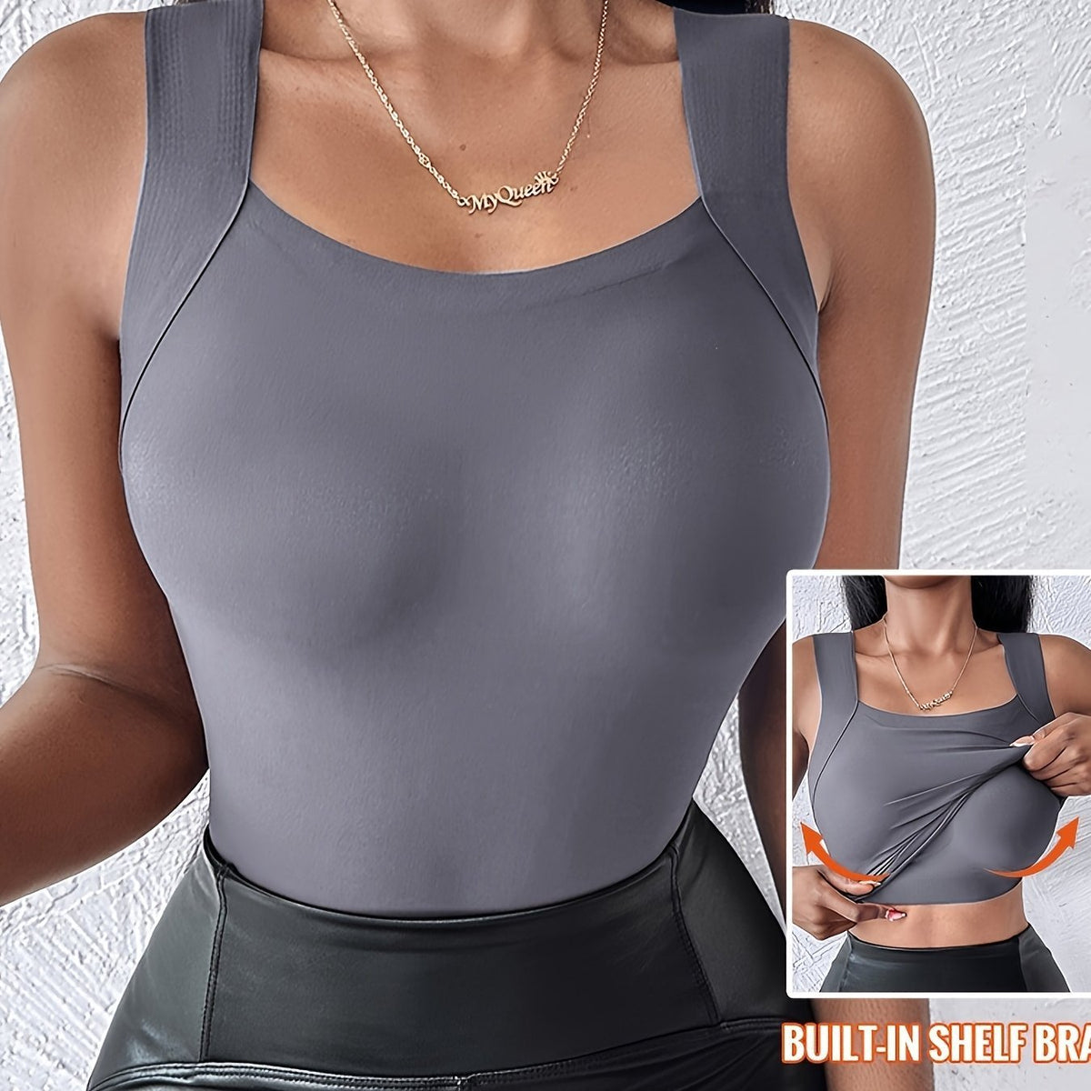 💕 Women's Seamless Built-In Bra Tank Top ✨ | Super Stretchy, Soft & Comfy