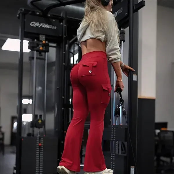 Women's Workout Flare Leggings with Pockets