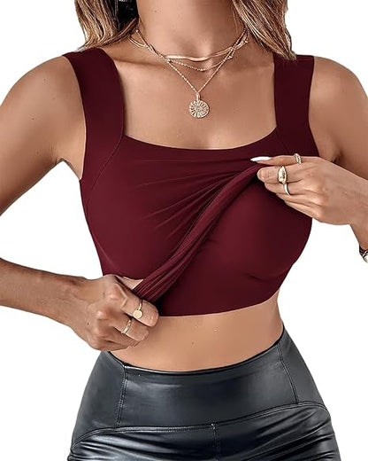 💕 Women's Seamless Built-In Bra Tank Top ✨ | Super Stretchy, Soft & Comfy