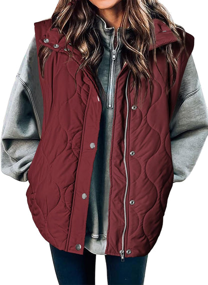 🧥 Women’s Lightweight Quilted Puffer Vest ✨ – Sleeveless Warm & Cozy Layering Jacket 🍂