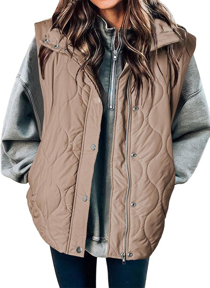 🧥 Women’s Lightweight Quilted Puffer Vest ✨ – Sleeveless Warm & Cozy Layering Jacket 🍂