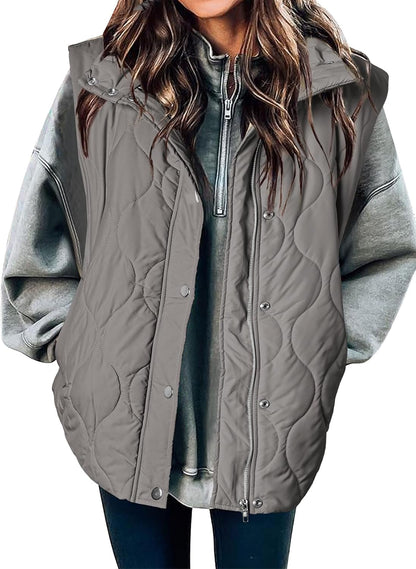 🧥 Women’s Lightweight Quilted Puffer Vest ✨ – Sleeveless Warm & Cozy Layering Jacket 🍂