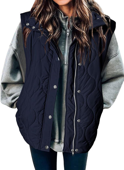 🧥 Women’s Lightweight Quilted Puffer Vest ✨ – Sleeveless Warm & Cozy Layering Jacket 🍂