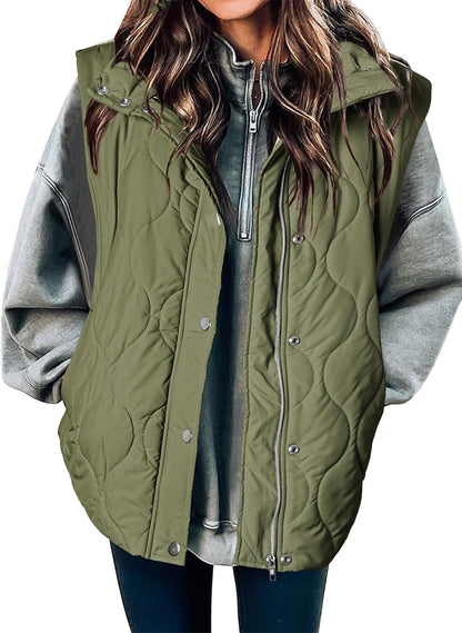 🧥 Women’s Lightweight Quilted Puffer Vest ✨ – Sleeveless Warm & Cozy Layering Jacket 🍂