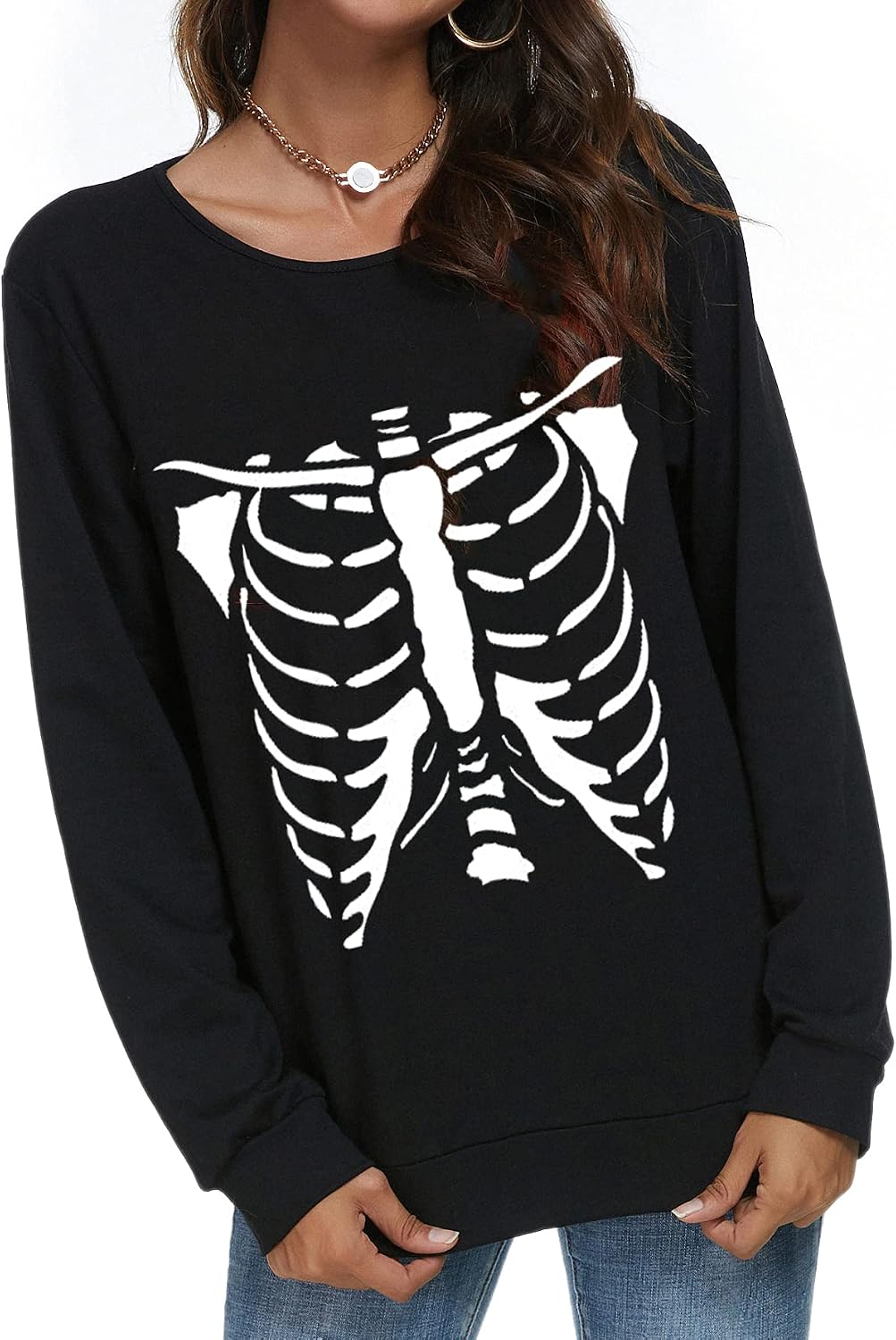 🎃 Funny Pumpkin Face Halloween Sweatshirt for Women | Slouchy Long Sleeve Witch Pullover Top 👻