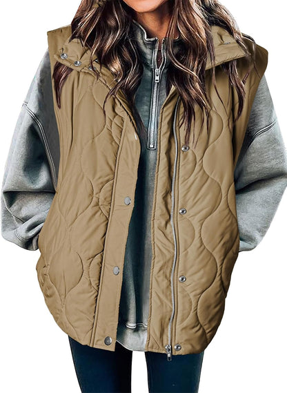 🧥 Women’s Lightweight Quilted Puffer Vest ✨ – Sleeveless Warm & Cozy Layering Jacket 🍂