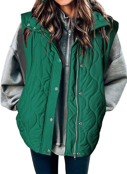 🧥 Women’s Lightweight Quilted Puffer Vest ✨ – Sleeveless Warm & Cozy Layering Jacket 🍂