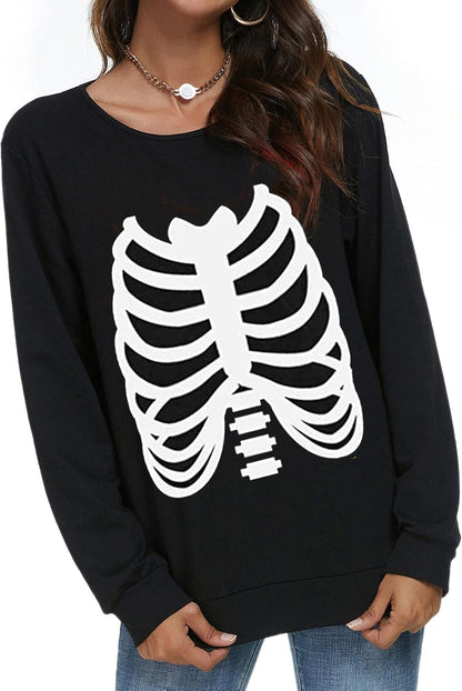 🎃 Funny Pumpkin Face Halloween Sweatshirt for Women | Slouchy Long Sleeve Witch Pullover Top 👻