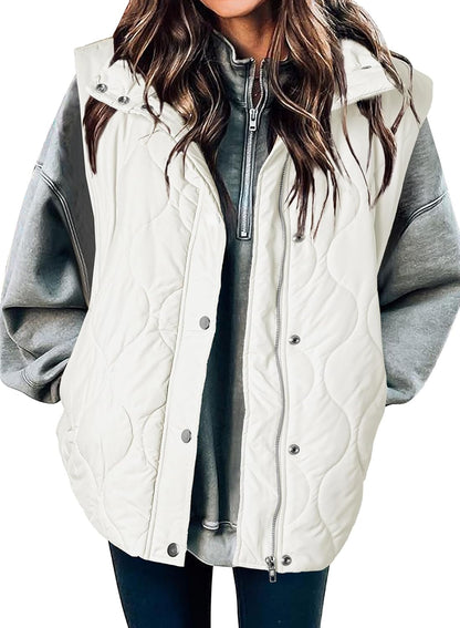 🧥 Women’s Lightweight Quilted Puffer Vest ✨ – Sleeveless Warm & Cozy Layering Jacket 🍂