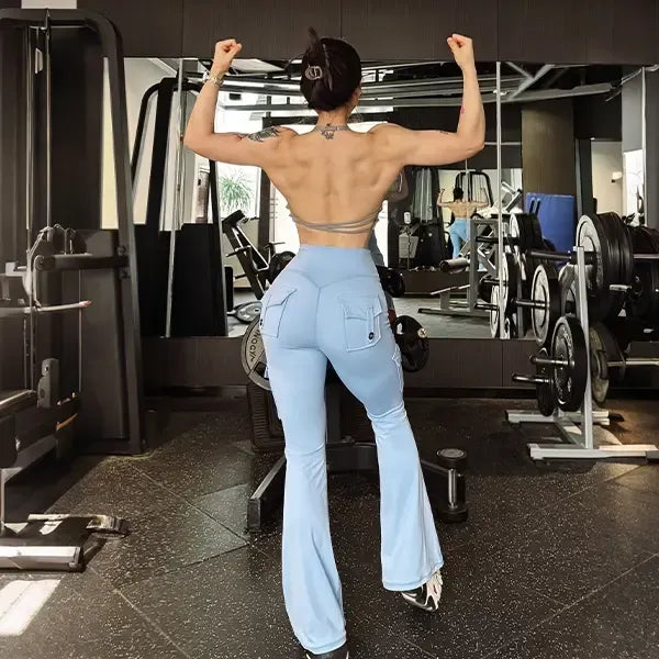 Women's Workout Flare Leggings with Pockets