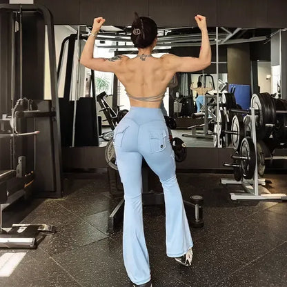 Women's Workout Flare Leggings with Pockets