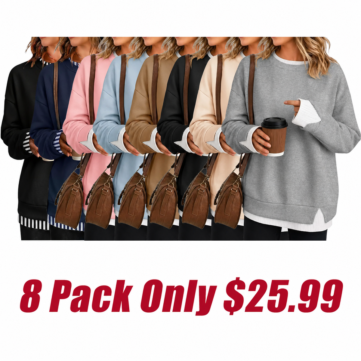 Women Crew Neck Fake Two Piece Striped Patchwork Drop Shoulder Oversized Sweatshirt