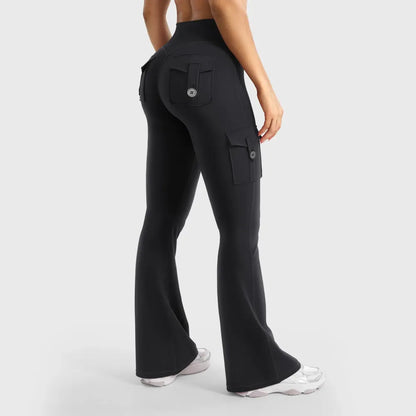 Women's Workout Flare Leggings with Pockets