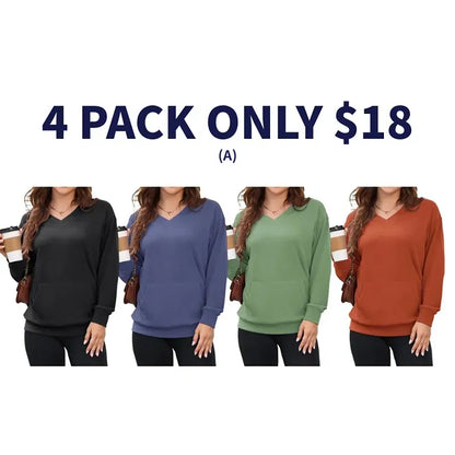 Women's Hoodless V-neck Sweatshirt