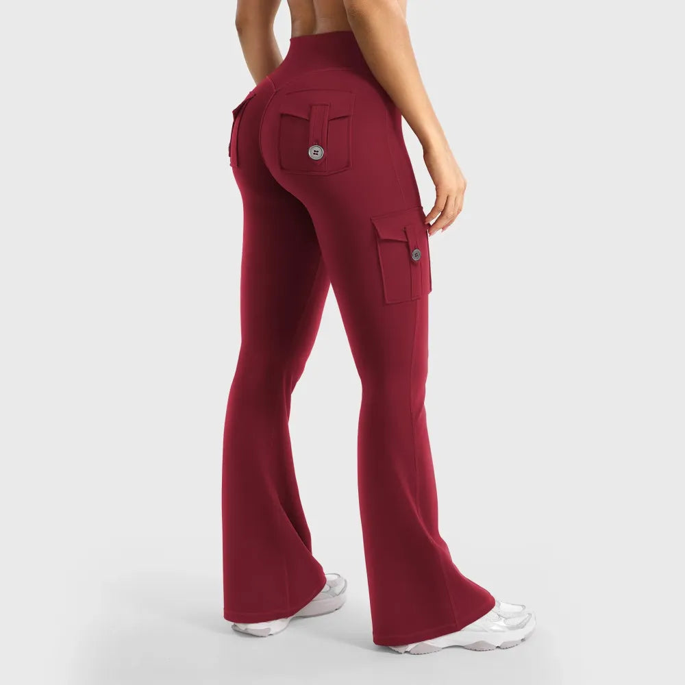 Women's Workout Flare Leggings with Pockets