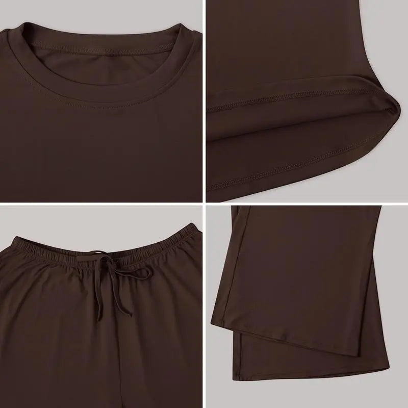 Women’s Long-Sleeve Top & Wide-Leg Pants Matching Set | Effortless Style & All-Day Comfort ✨