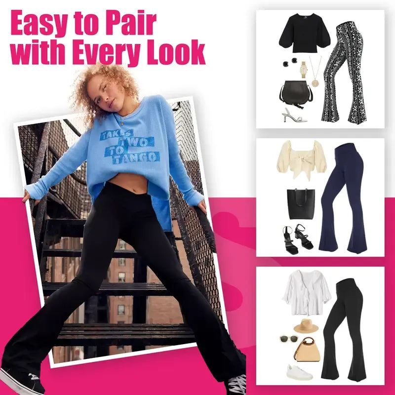 ✨ Women's High-Waisted Flare Leggings 💕 – Stretchy Bootcut Yoga Pants 🧘‍♀️👖