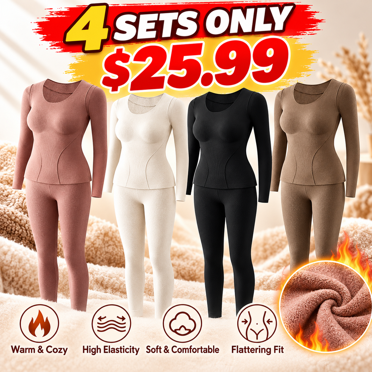 🧸Women's Seamless Self-Heating Thermal Underwear Set